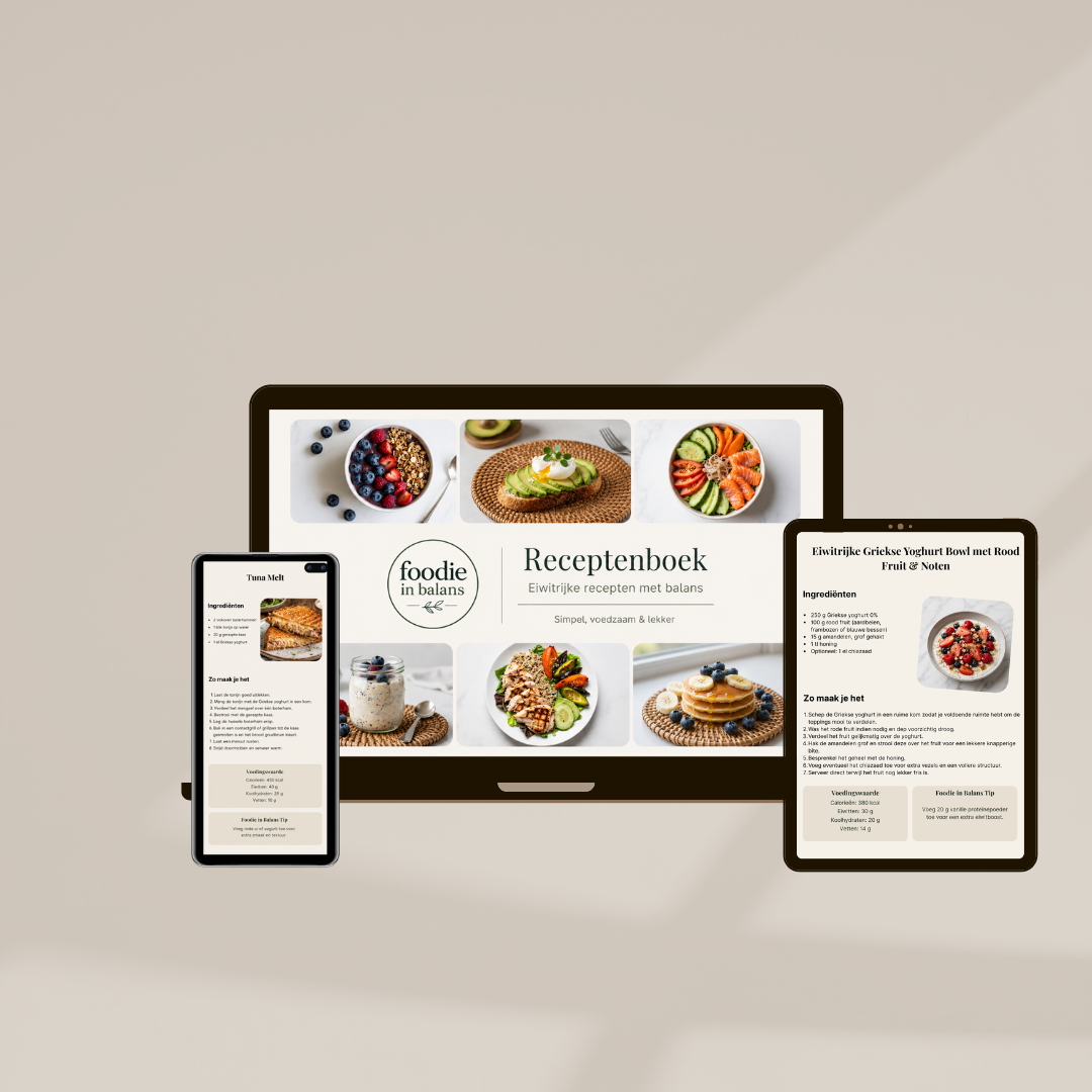 Foodie in Balans — eiwitrijke Griekse yoghurt bowl mockup